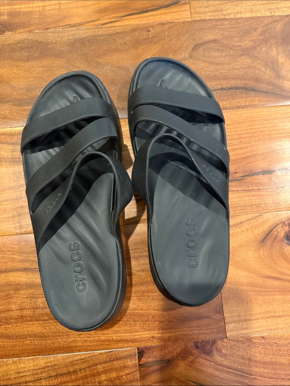 CROCS Women’s Black Multi-Strap Slide Sandals